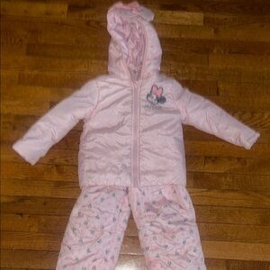 Disney Pink Puffer Jacket & Pants Set